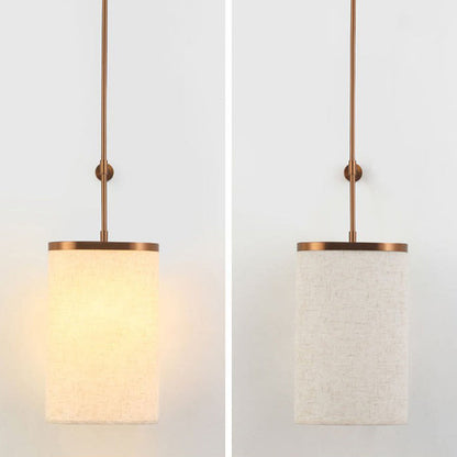Long Stainless Steel Acrylic Linen 1-Light Wall Sconce Lamp
