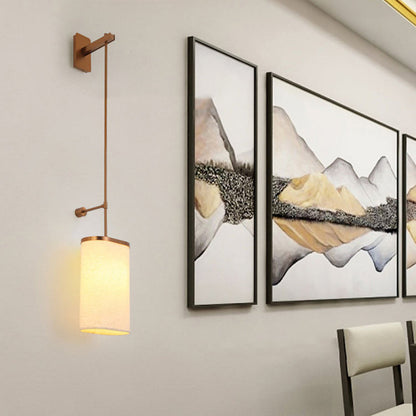 Long Stainless Steel Acrylic Linen 1-Light Wall Sconce Lamp