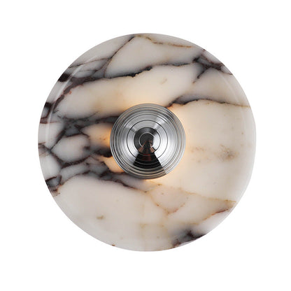 Contemporary Nordic Round Iron Marble LED Wall Sconce Lamp