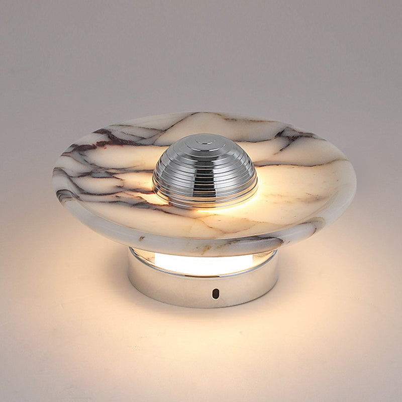 Contemporary Nordic Round Iron Marble LED Wall Sconce Lamp
