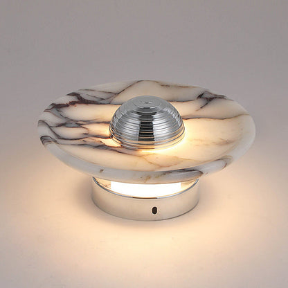 Contemporary Nordic Round Iron Marble LED Wall Sconce Lamp