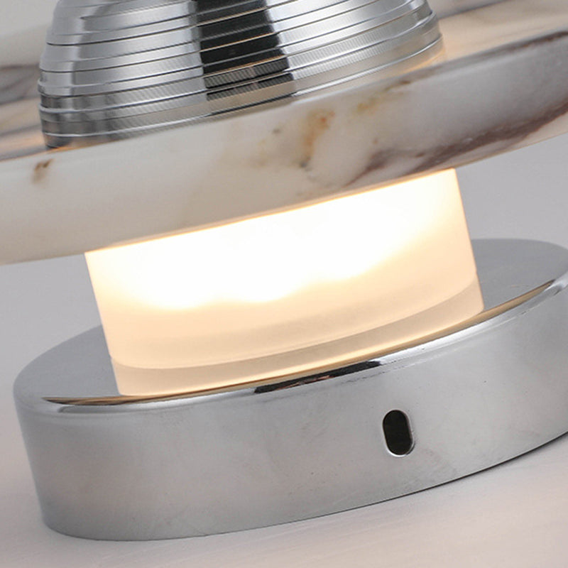 Contemporary Nordic Round Iron Marble LED Wall Sconce Lamp