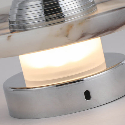 Contemporary Nordic Round Iron Marble LED Wall Sconce Lamp