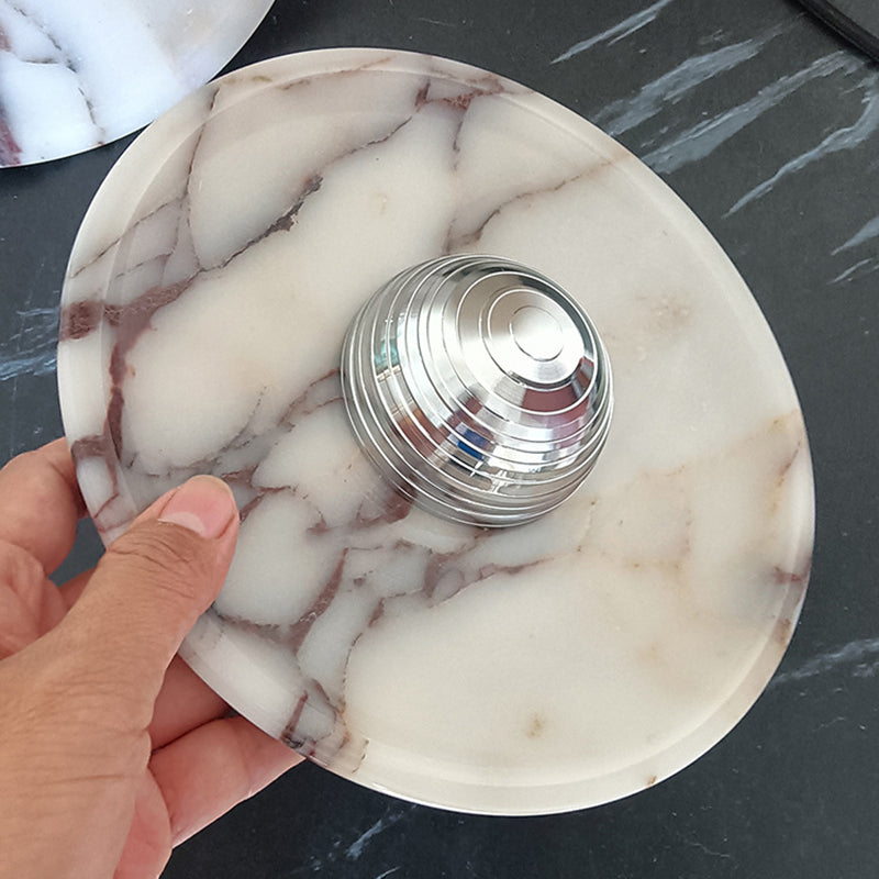 Contemporary Nordic Round Iron Marble LED Wall Sconce Lamp