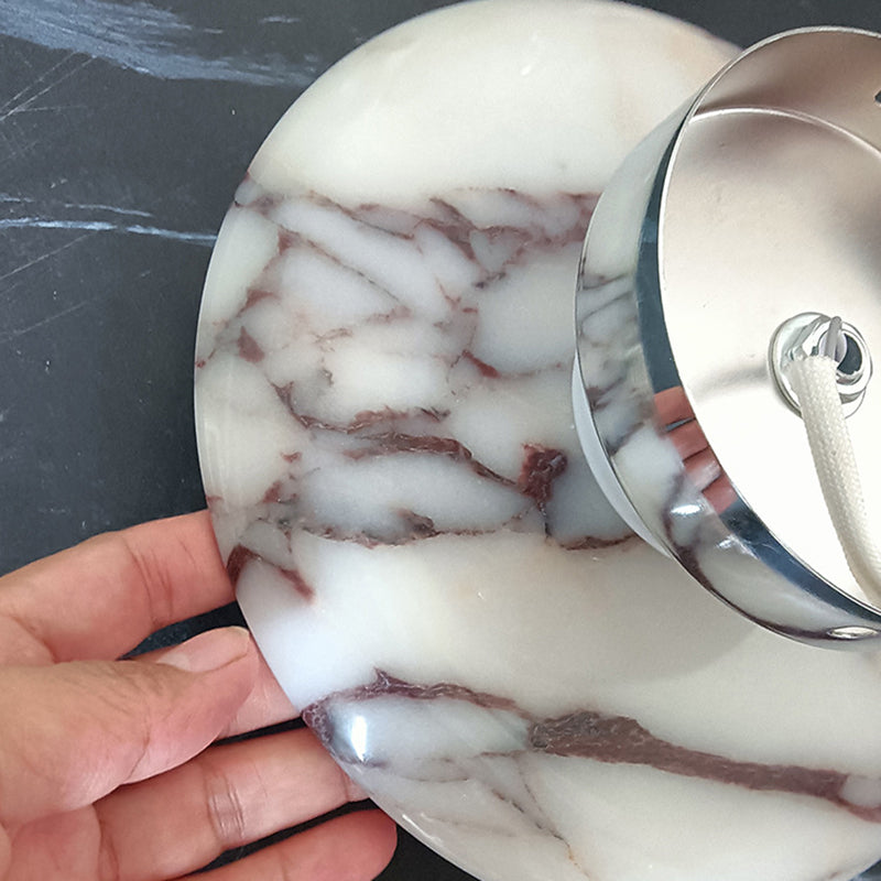 Contemporary Nordic Round Iron Marble LED Wall Sconce Lamp