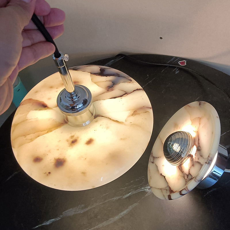 Contemporary Nordic Round Iron Marble LED Wall Sconce Lamp