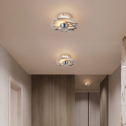 Contemporary Nordic Round Iron Marble LED Wall Sconce Lamp
