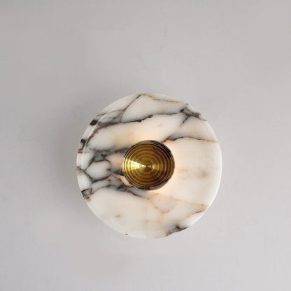 Contemporary Nordic Round Iron Marble LED Wall Sconce Lamp