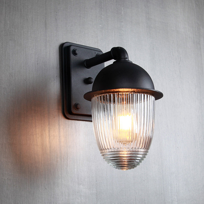 Waterproof Aluminum Glass 1-Light Outdoor Wall Sconce Lamp