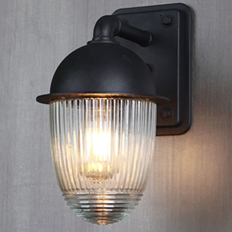 Waterproof Aluminum Glass 1-Light Outdoor Wall Sconce Lamp