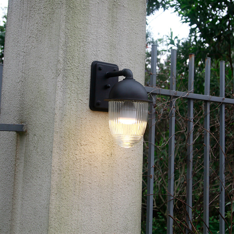 Waterproof Aluminum Glass 1-Light Outdoor Wall Sconce Lamp