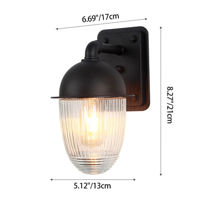 Waterproof Aluminum Glass 1-Light Outdoor Wall Sconce Lamp
