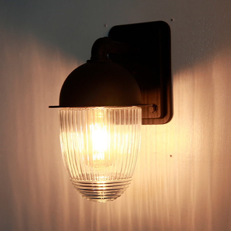 Waterproof Aluminum Glass 1-Light Outdoor Wall Sconce Lamp