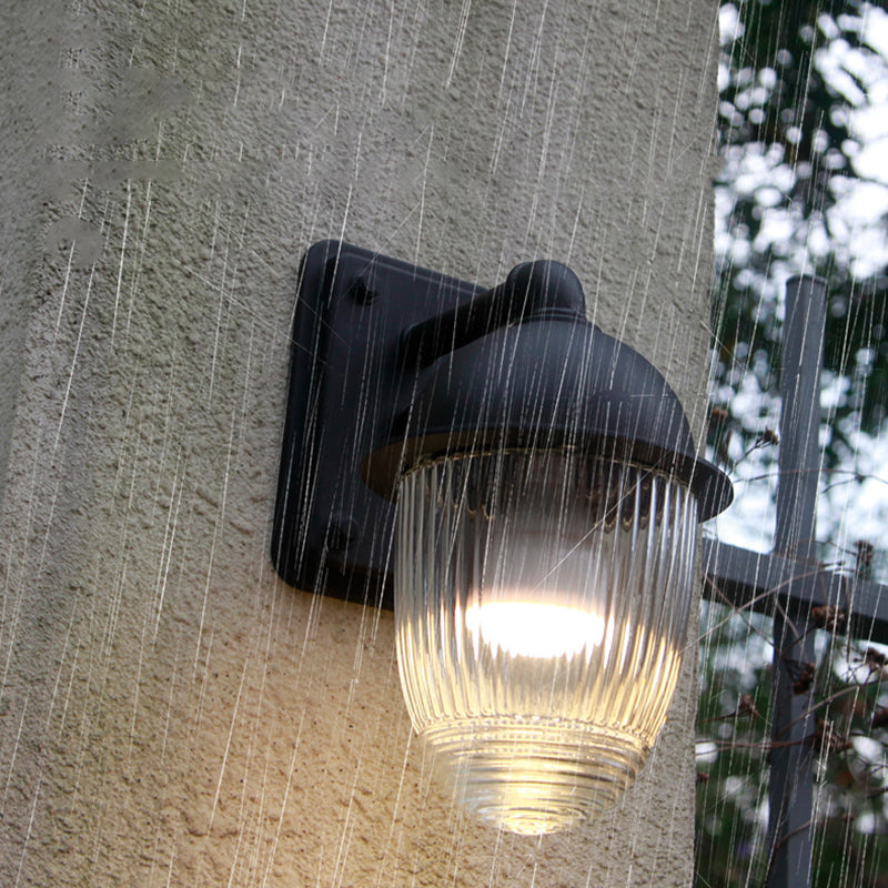 Waterproof Aluminum Glass 1-Light Outdoor Wall Sconce Lamp