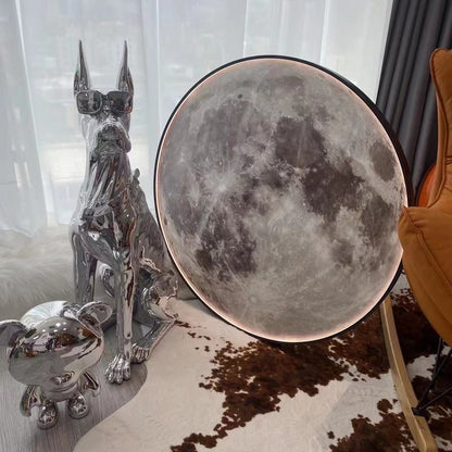 Round Moon Pattern Iron Acrylic LED Wall Sconce Lamp