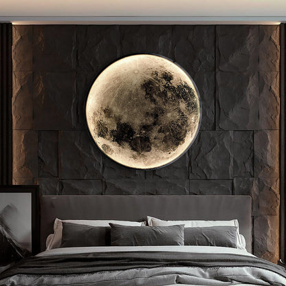 Round Moon Pattern Iron Acrylic LED Wall Sconce Lamp