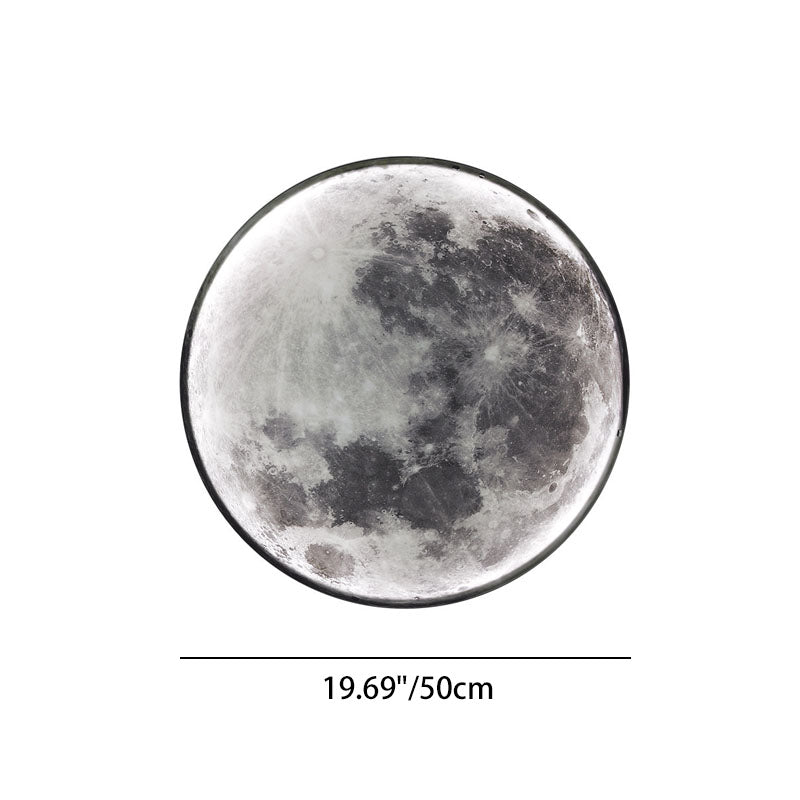 Round Moon Pattern Iron Acrylic LED Wall Sconce Lamp