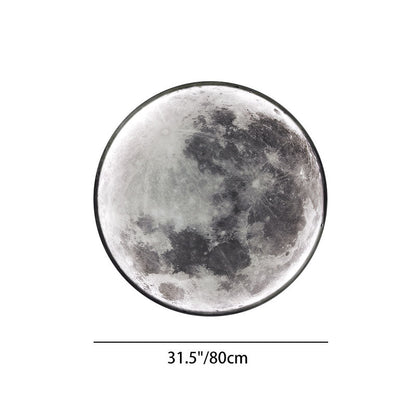 Round Moon Pattern Iron Acrylic LED Wall Sconce Lamp