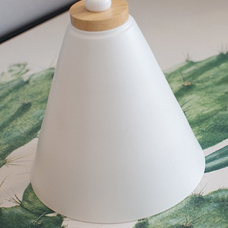 Nordic Conical Solid Wood Iron 1-Light Wall Sconce Lamp