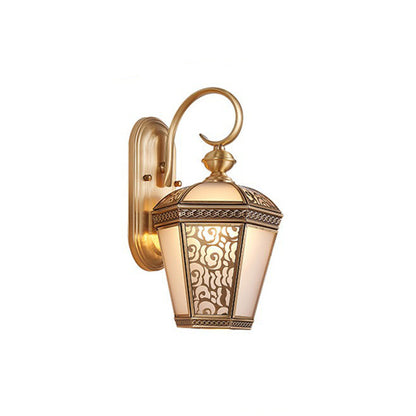 French Copper Glass 1-Light Outdoor Wall Sconce Lamp