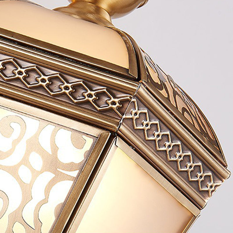 French Copper Glass 1-Light Outdoor Wall Sconce Lamp