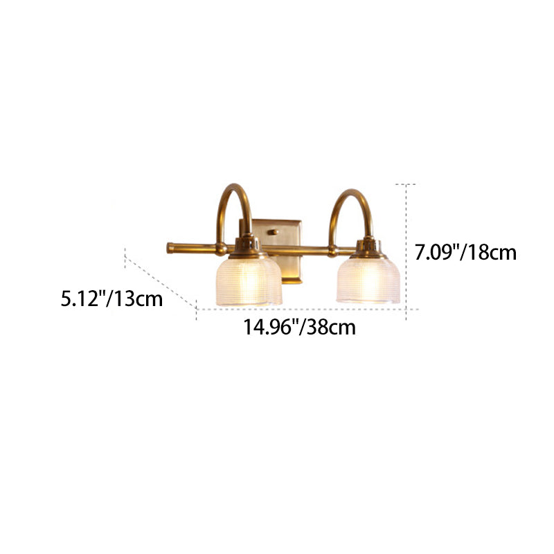 Round Glass 1/2/3-Light Vanity Light Wall Sconce Lamp