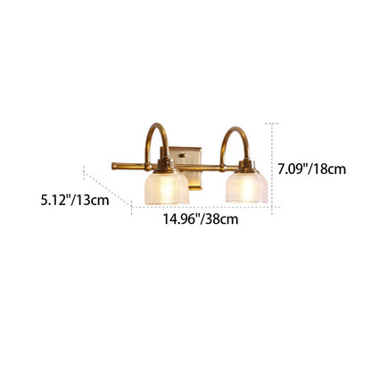 Round Glass 1/2/3-Light Vanity Light Wall Sconce Lamp