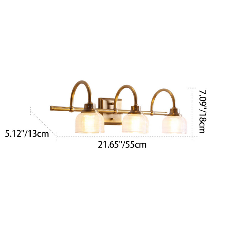 Round Glass 1/2/3-Light Vanity Light Wall Sconce Lamp