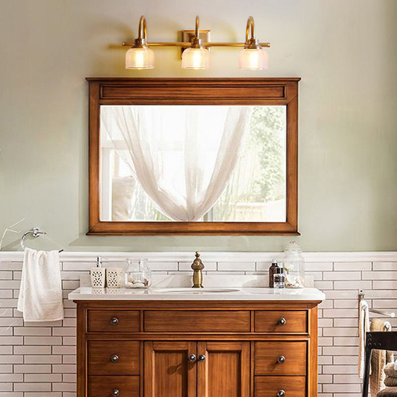 Round Glass 1/2/3-Light Vanity Light Wall Sconce Lamp