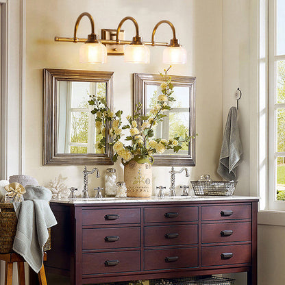 Round Glass 1/2/3-Light Vanity Light Wall Sconce Lamp