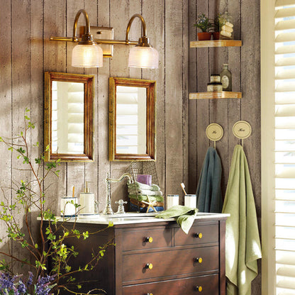 Round Glass 1/2/3-Light Vanity Light Wall Sconce Lamp
