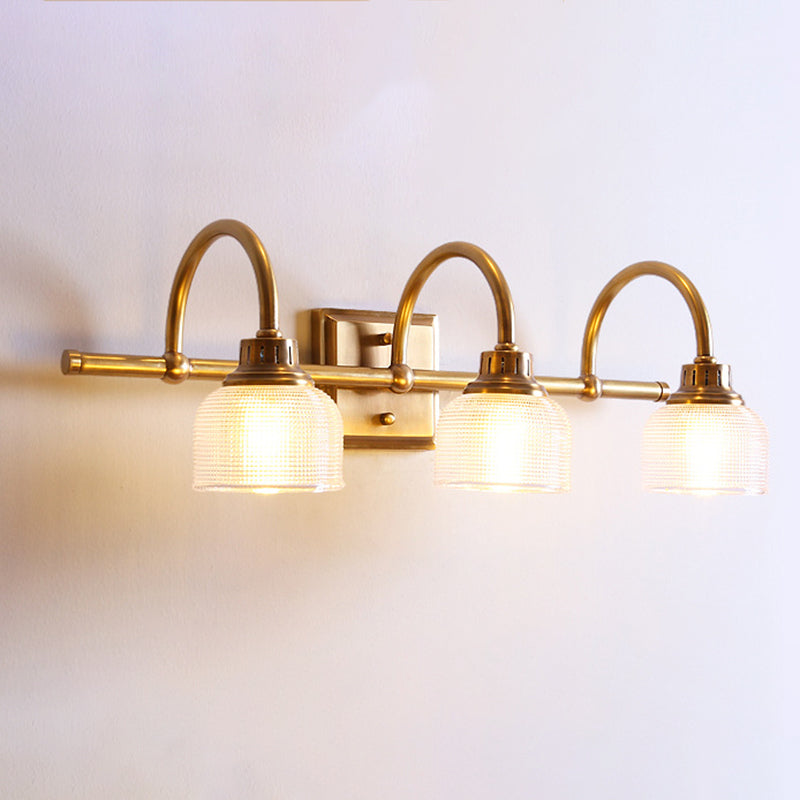 Round Glass 1/2/3-Light Vanity Light Wall Sconce Lamp