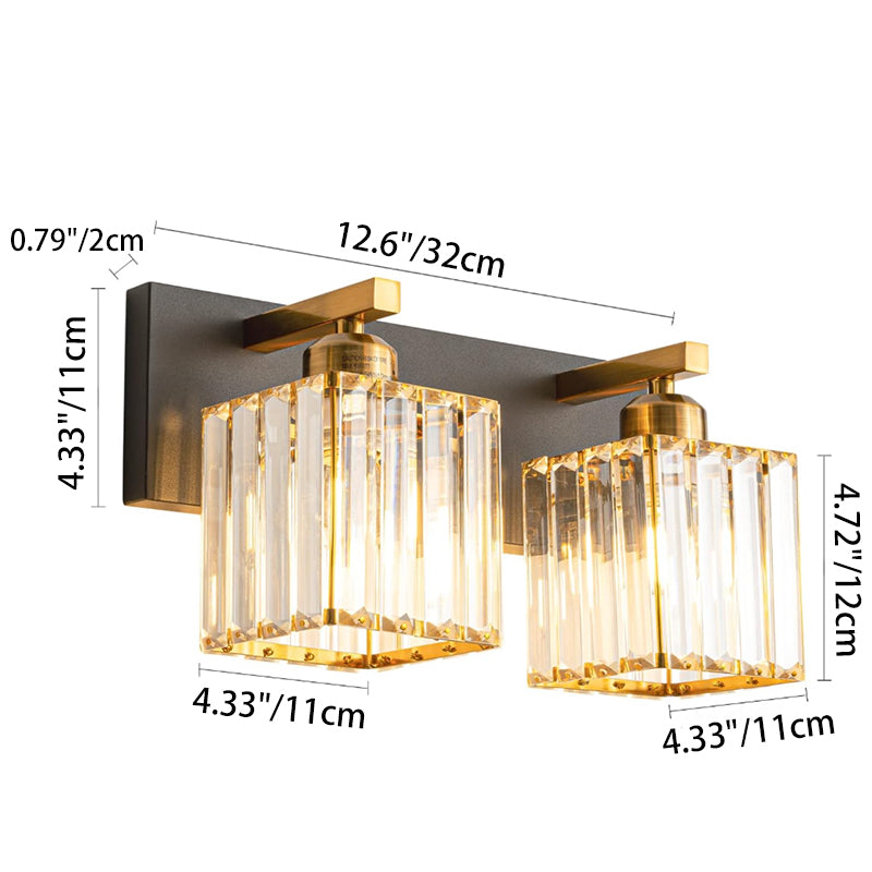 French Crystal 2/3/4-Light Vanity Light Wall Sconce Lamp