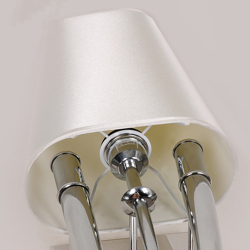 Minimalist Cowl Shape Iron Fabric 1-Light Wall Sconce Lamp