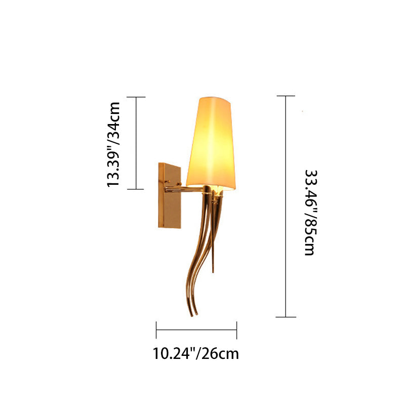 Minimalist Cowl Shape Iron Fabric 1-Light Wall Sconce Lamp