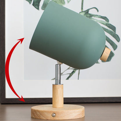 Rotatable Iron Solid Wood Aluminum 1-Light Wall Sconce Lamp