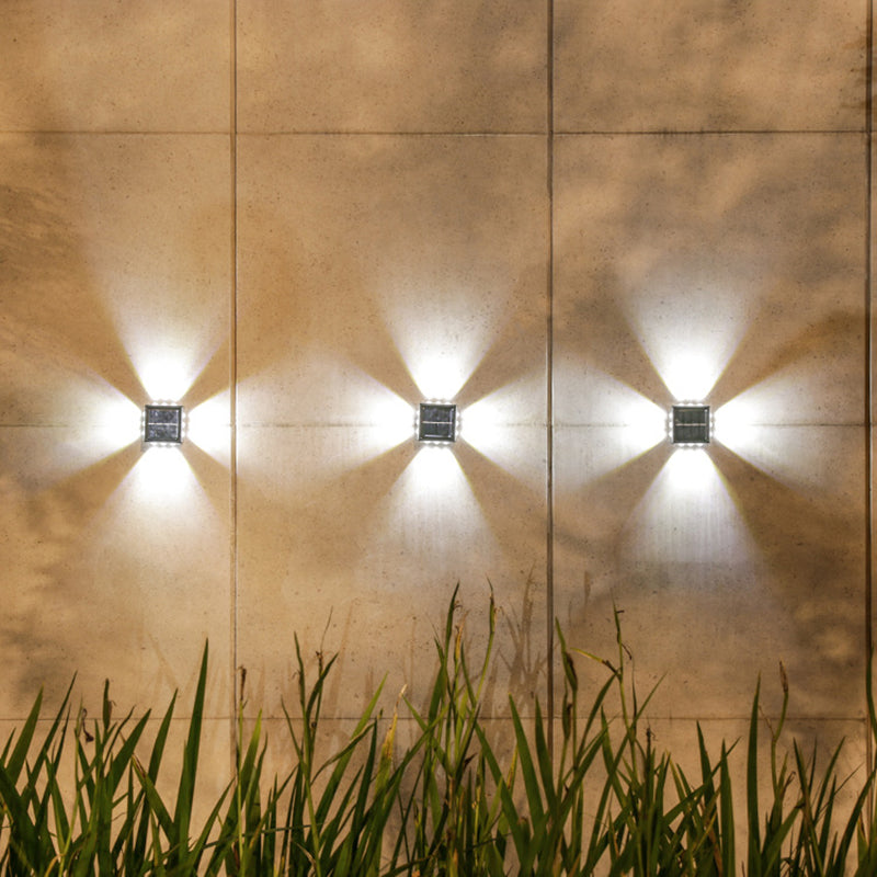 Solar Waterproof Square ABS PS LED Outdoor Wall Sconce Lamp
