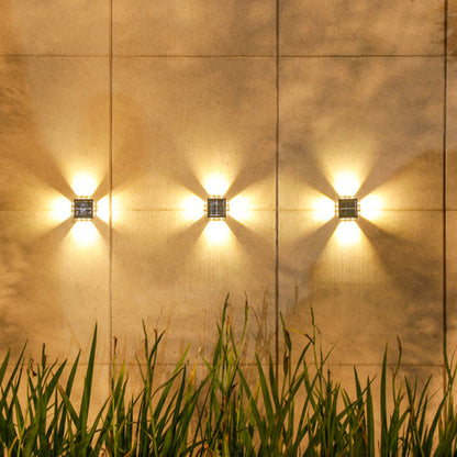 Solar Waterproof Square ABS PS LED Outdoor Wall Sconce Lamp
