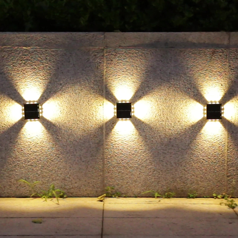 Solar Waterproof Square ABS PS LED Outdoor Wall Sconce Lamp