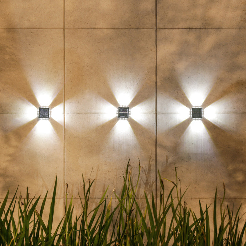 Solar Waterproof Square ABS PS LED Outdoor Wall Sconce Lamp
