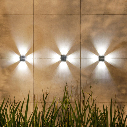 Solar Waterproof Square ABS PS LED Outdoor Wall Sconce Lamp