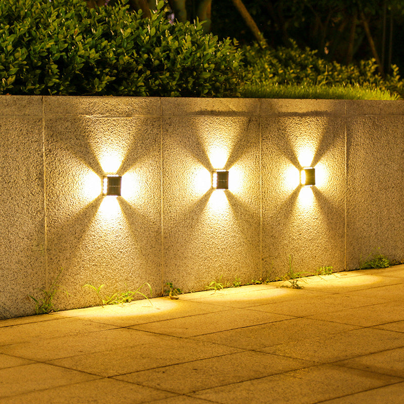 Solar Waterproof Square ABS PS LED Outdoor Wall Sconce Lamp