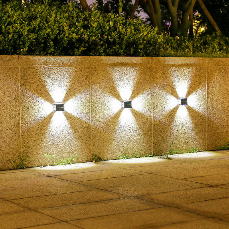 Solar Waterproof Square ABS PS LED Outdoor Wall Sconce Lamp