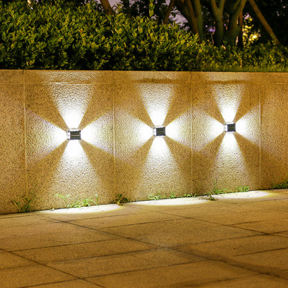 Solar Waterproof Square ABS PS LED Outdoor Wall Sconce Lamp