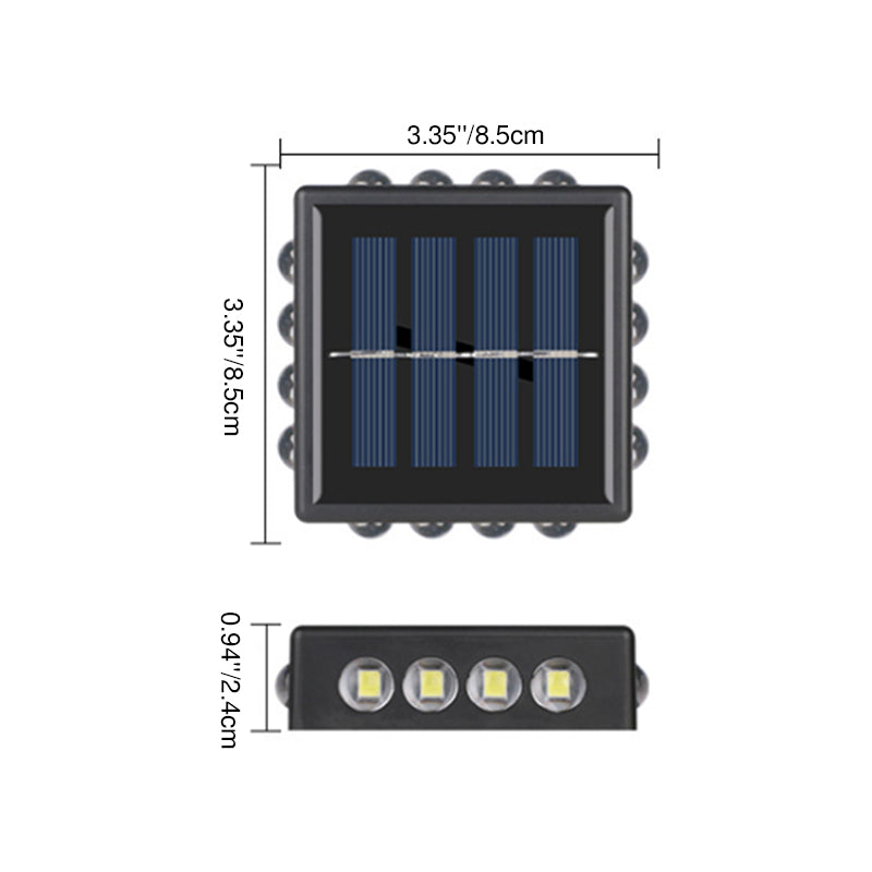 Solar Waterproof Square ABS PS LED Outdoor Wall Sconce Lamp