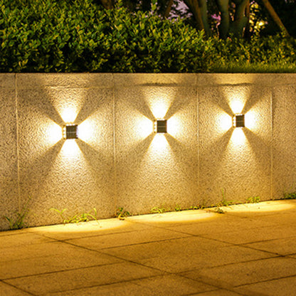 Solar Waterproof Square ABS PS LED Outdoor Wall Sconce Lamp