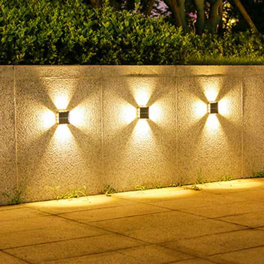 Solar Waterproof Square ABS PS LED Outdoor Wall Sconce Lamp