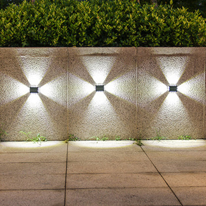Solar Waterproof Square ABS PS LED Outdoor Wall Sconce Lamp