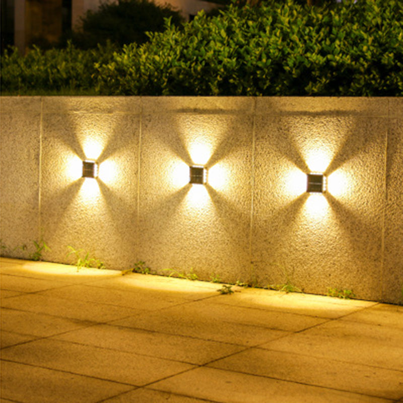 Solar Waterproof Square ABS PS LED Outdoor Wall Sconce Lamp