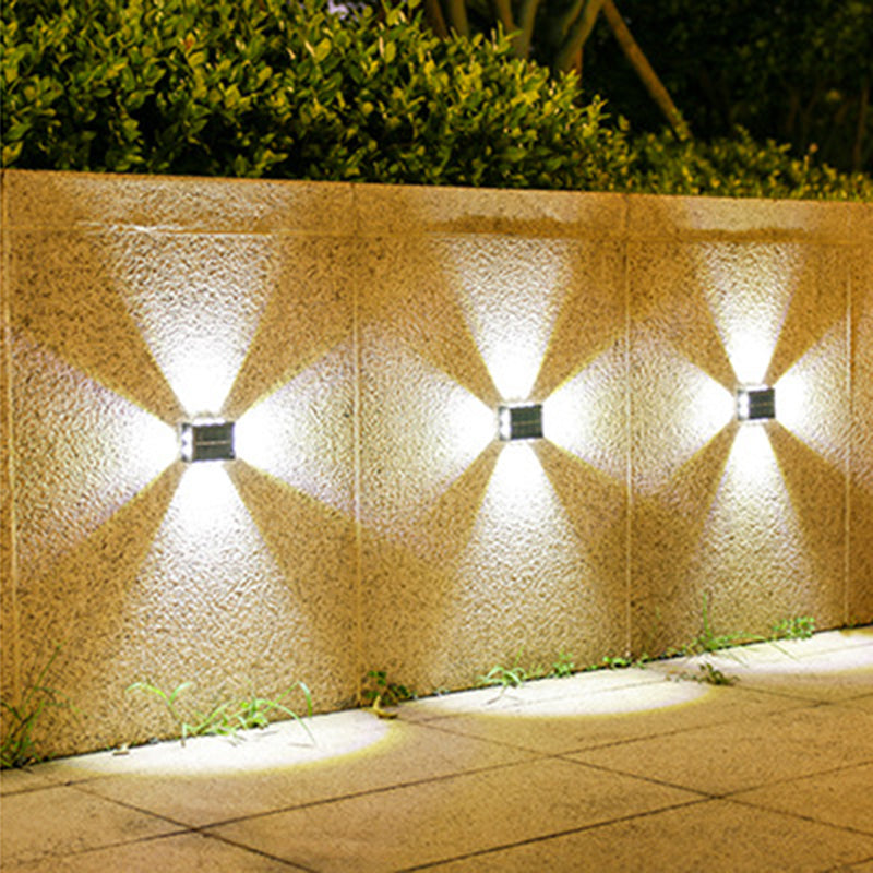 Solar Waterproof Square ABS PS LED Outdoor Wall Sconce Lamp
